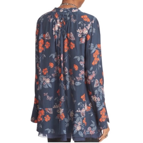 FREE PEOPLE “So Fine” Floral Chiffon Print Tunic Top - Picture 6 of 16